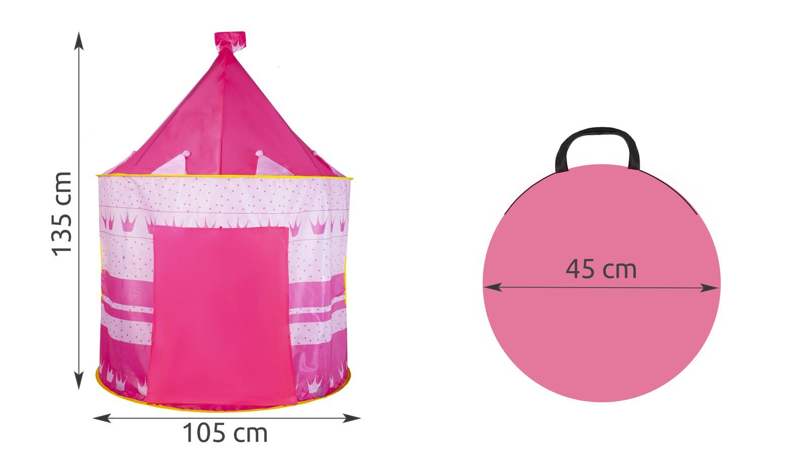 Kastély játszósátor, rózsaszín, 135x105cm (1165)