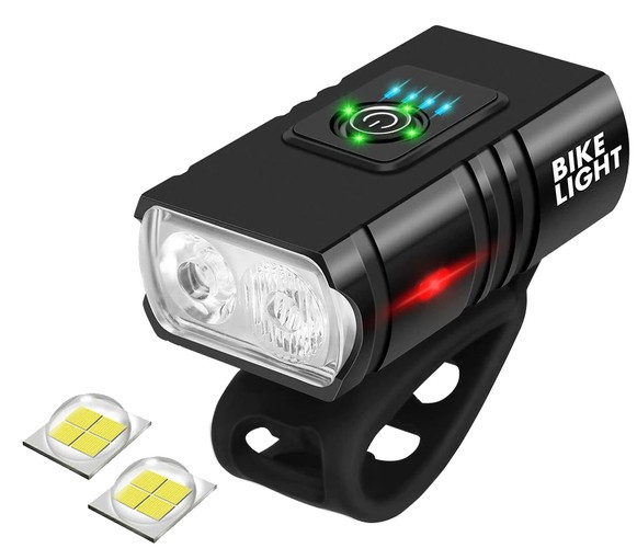 Akkumulátoros, USB-s, 2 az 1-ben bicikli lámpa + index 5