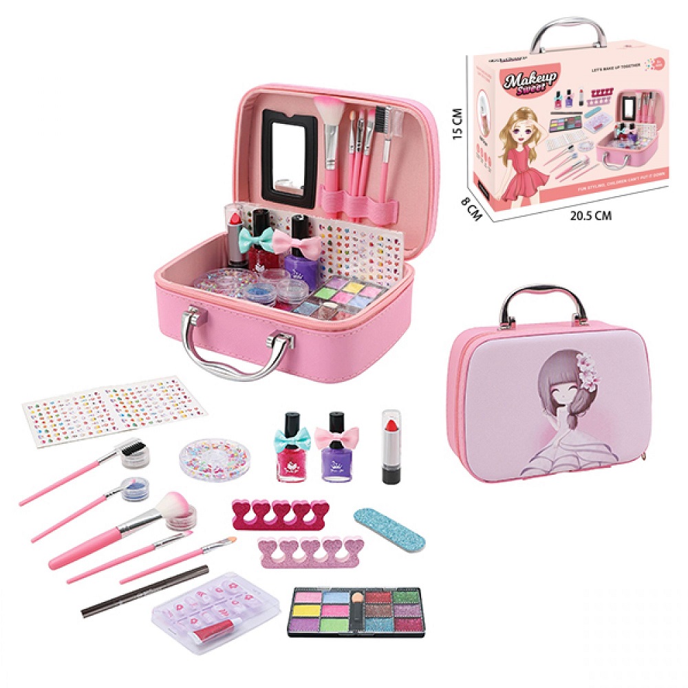 Gyermek smink készlet rózsaszín bőröndben (4)