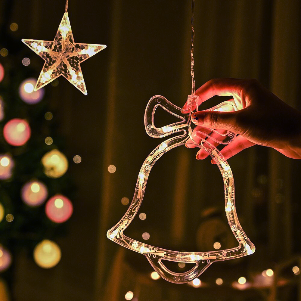 Hidegfehér fényfüzér karácsonyi mintákkal kül- és beltérre – 2,5 x 0,95 m (BBV) (2)
