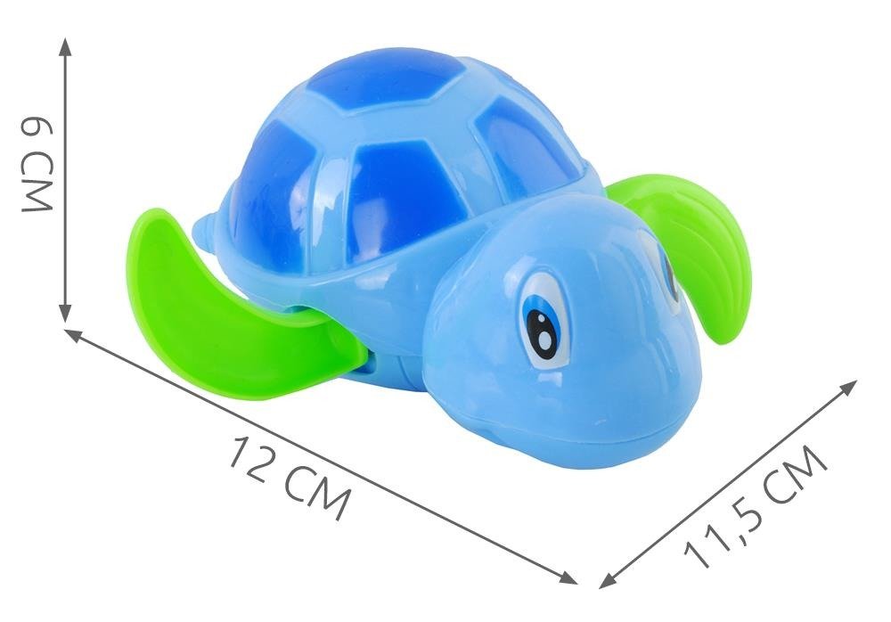 Akár szem-kéz koordináció fejlesztéséhez, felhúzhatós bébi teknős fürdőjáték fürdőkádba, medencébe – kék, sárga színű (BB-4479) (1)