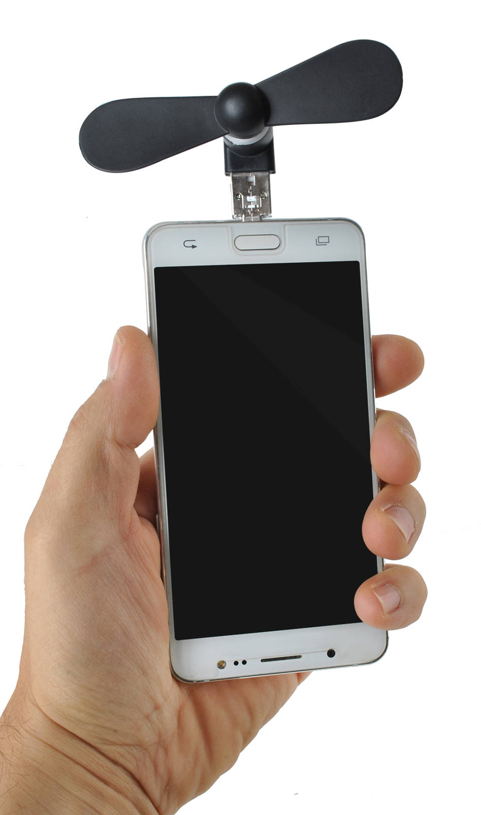 Hordozható mini USB és microUSB ventilátor telefonhoz és táblagéphez – 9 x 3,9 x 4cm, fekete szín (BB-5770) (4)