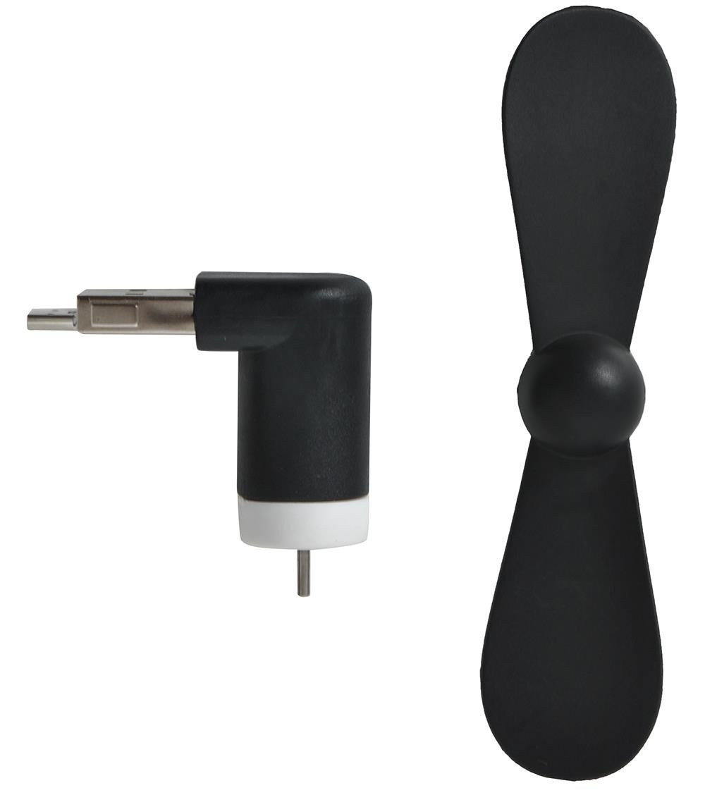 Hordozható mini USB és microUSB ventilátor telefonhoz és táblagéphez – 9 x 3,9 x 4cm, fekete szín (BB-5770) (6)