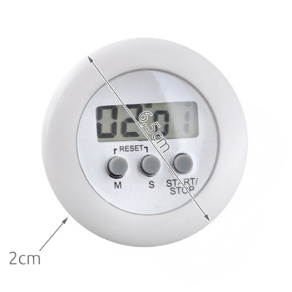 Mágneses konyhai időzítő óra LCD kijelzővel, állítható állvánnyal – 6 cm, fehér (BB-1692) (3)