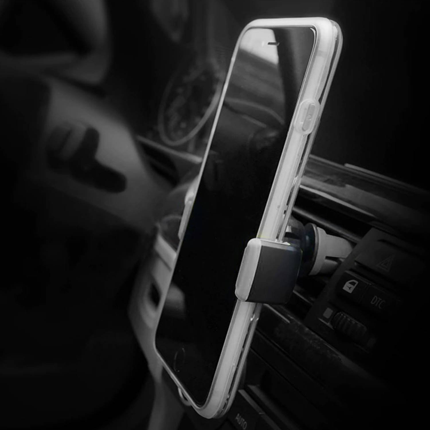 Univerzális 360 fokban forgatható, hőálló és zárható mobiltelefon-tartó autóhoz – fekete (BB-6044) (6)