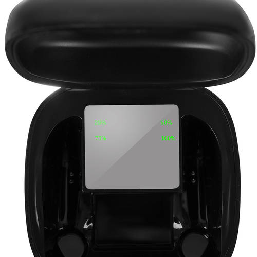 Vezeték nélküli fülhallgató, bluetooth 5.0, LED kijelzővel, beépített powerbankkal, microUSB töltőkábellel – fekete szín (BB-20378) (8)