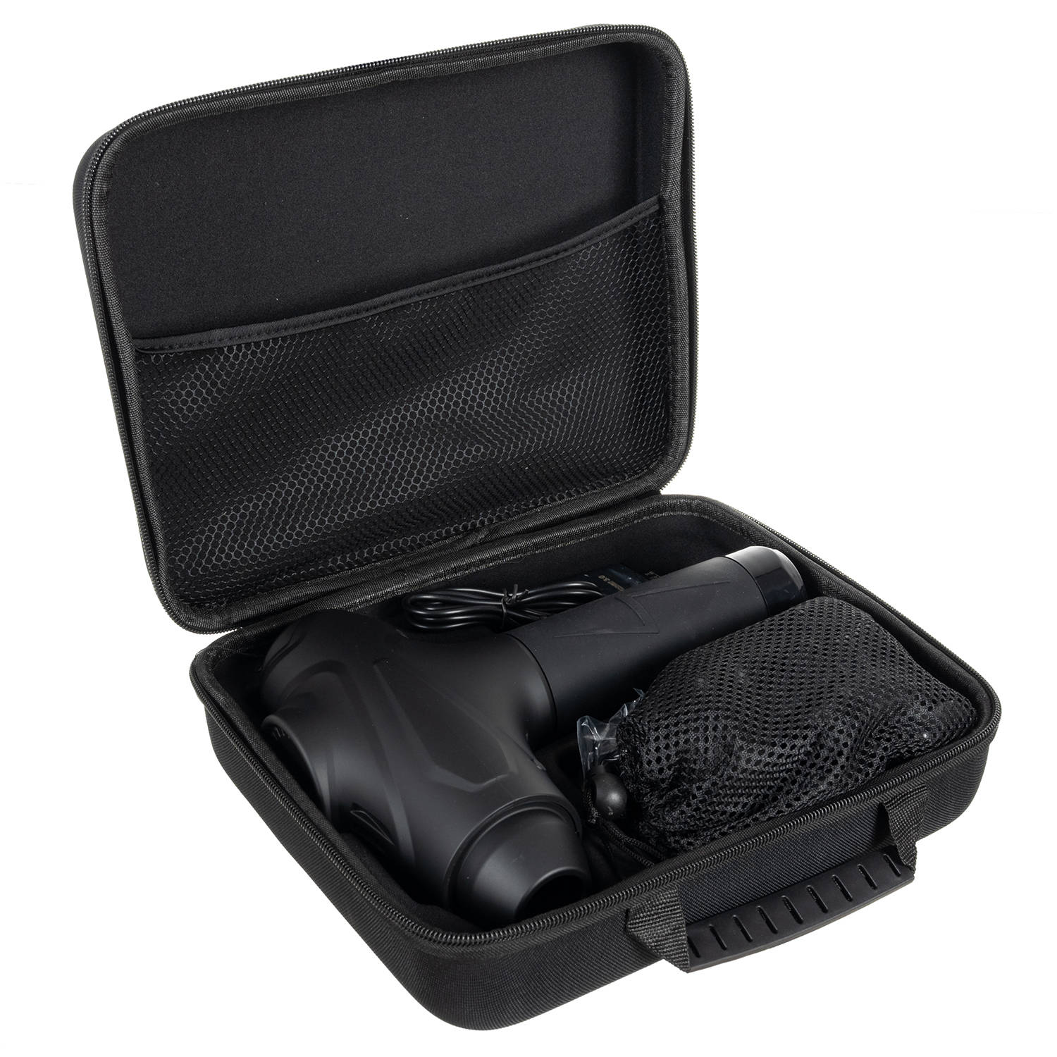 Professzionális vezeték nélküli prémium masszázspisztoly praktikus hordozható táskában – 10 db masszázsfejjel, 30 sebességi fokozattal (BB-9678) (3)