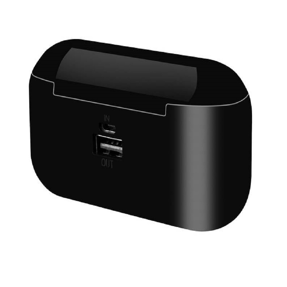 Vezeték nélküli Bluetooth fülhallgató LED kijelzővel, beépített powerbankkal-, és microUSB töltőkábellel – fekete (BB-16154) (10)